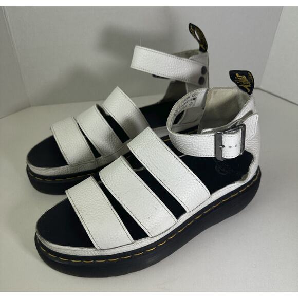 Doc Dr Martens Clarissa II Quad White Milled Nappa Leather Gladiator Sandals 11 - Picture 15 of 16